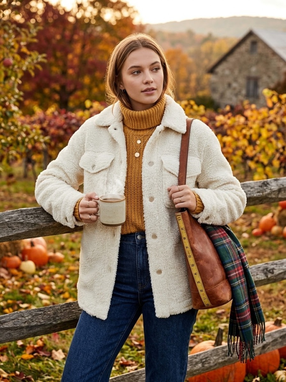 H&M Divided Cream Teddy Fleece Shacket Snap Jacket XS sherpa fall cabincore gorp